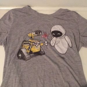 Wall-E and Eva t-shirt with tiny windmill